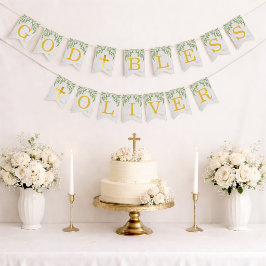 Gud Välsigne 6 Bokstäver Lövverk Guld Dop Nattvard Vimplar