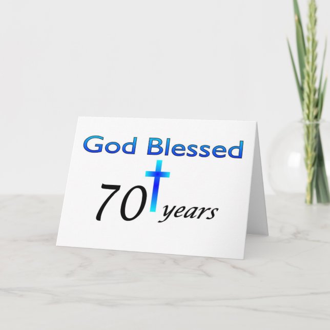 Gud välsigne 70 års födelsedagspresent kort (Framsida)