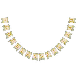 Gud välsigne 7 Bokstäver Gröna blad Dop Nattvard Vimplar