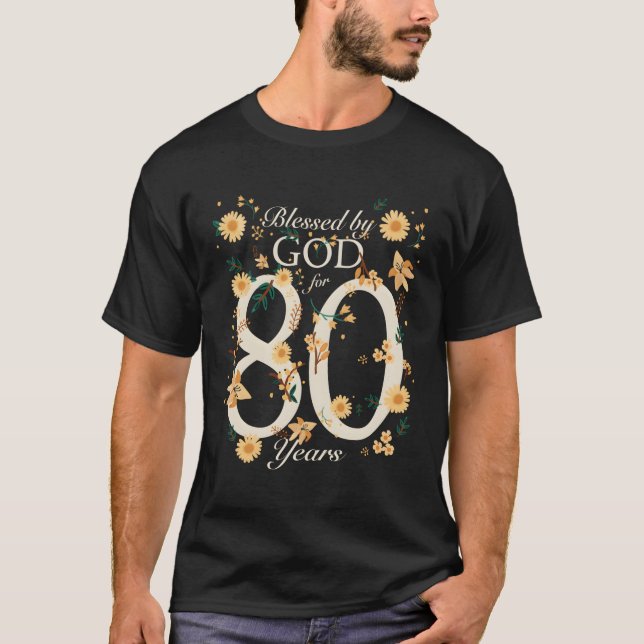 Gud välsigne 80 år 80:e t shirt (Framsida)