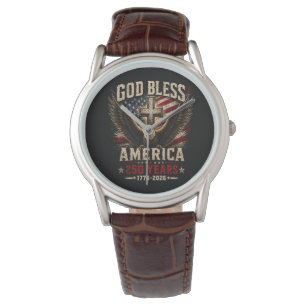 Gud välsigne Amerika 250 år 1776-2026 Armbandsur