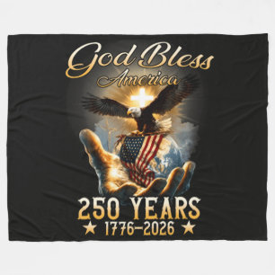 Gud välsigne Amerika 250 år 1776-2026 Fleecefilt