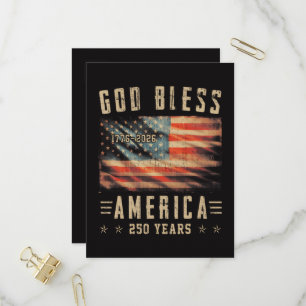 Gud välsigne Amerika 250 år 1776-2026 Inbjudan Vykort