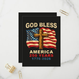 Gud välsigne Amerika 250 år 1776-2026 Inbjudan Vykort