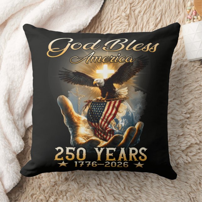 Gud välsigne Amerika 250 år 1776-2026 Kudde (Filt)