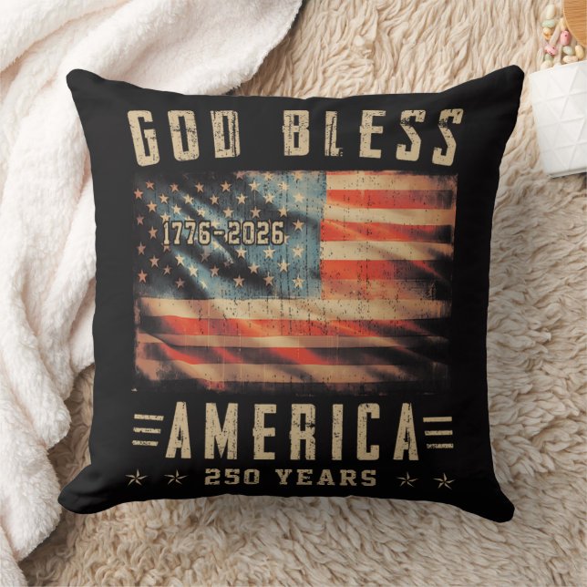 Gud välsigne Amerika 250 år 1776-2026 Kudde (Filt)