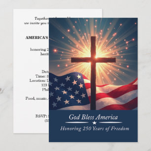 Gud välsigne Amerika 250-årsjubileum religiöst Inbjudningar