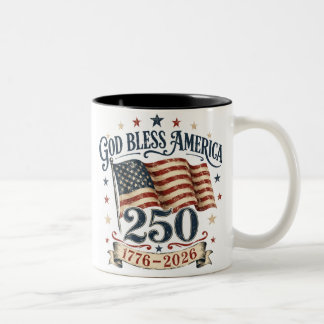 Gud välsigne Amerika 250-årsjubileumsmugg Två-Tonad Mugg