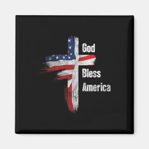 Gud välsigne Amerika 4:e juli kristen patriot USA Magnet