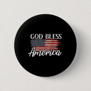 Gud välsigne Amerika 4:e juli patriotiska USA Knapp
