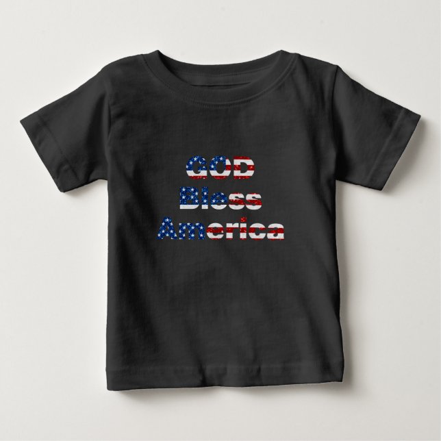 Gud välsigne Amerika 4 juli Glitter T Shirt (Framsida)
