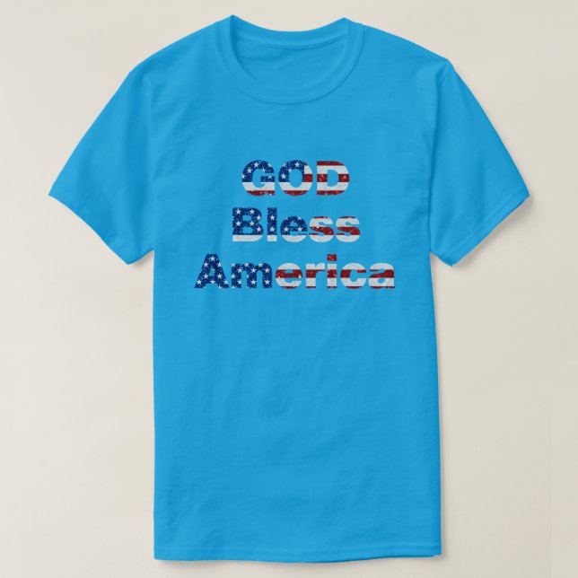Gud välsigne Amerika 4 juli Glitter T Shirt (Design framsida)