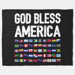Gud välsigne Amerika Alla länder Latino stolthet I Fleecefilt