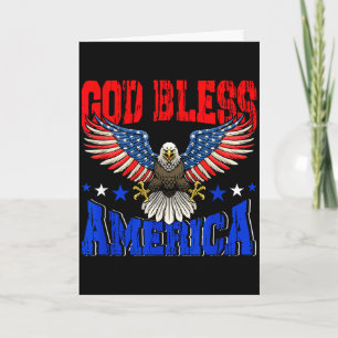 Gud välsigne amerika amerikansk örnflagga 4 juliGu Kort