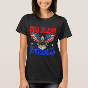Gud välsigne amerika amerikansk örnflagga 4 juliGu T Shirt