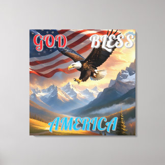 GUD VÄLSIGNE AMERIKA CANVASTRYCK