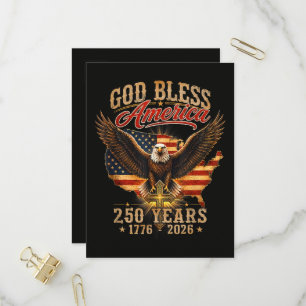 Gud välsigne Amerika Eagle 250 år 1776 2026 Inbjudan Vykort