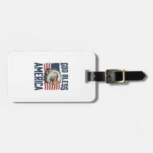 Gud välsigne Amerika Eagle Patriotisk Vektor Desig Bagagebricka