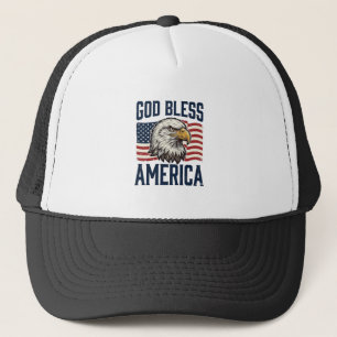 Gud välsigne Amerika Eagle Patriotisk Vektor Desig Keps