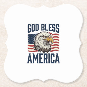 Gud välsigne Amerika Eagle Patriotisk Vektor Desig Underlägg Papper