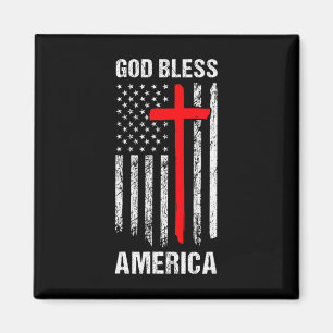 Gud välsigne Amerika fjärde juli kristen patriot Magnet