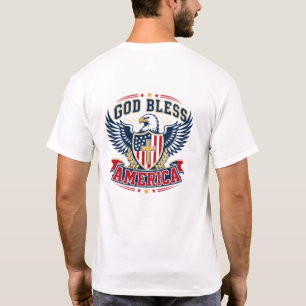 Gud välsigne Amerika Flagga Patriotisk Kristen Tro T Shirt