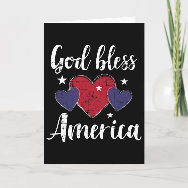 Gud välsigne Amerika för självständighetsdagen den Kort (Framsida)