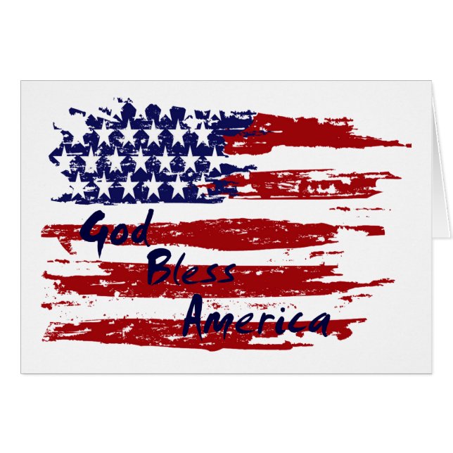 Gud välsigne Amerika Hälsningskort (Framsidan Horizontal)