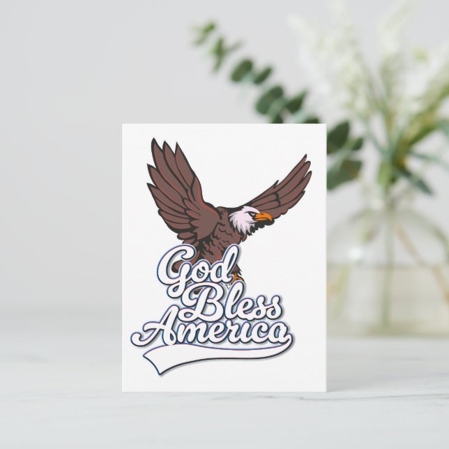 Gud välsigne Amerika Helg Vykort (Stående Fram)