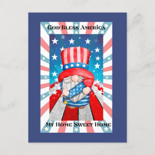 Gud välsigne Amerika Hem ljuva hem Vykort