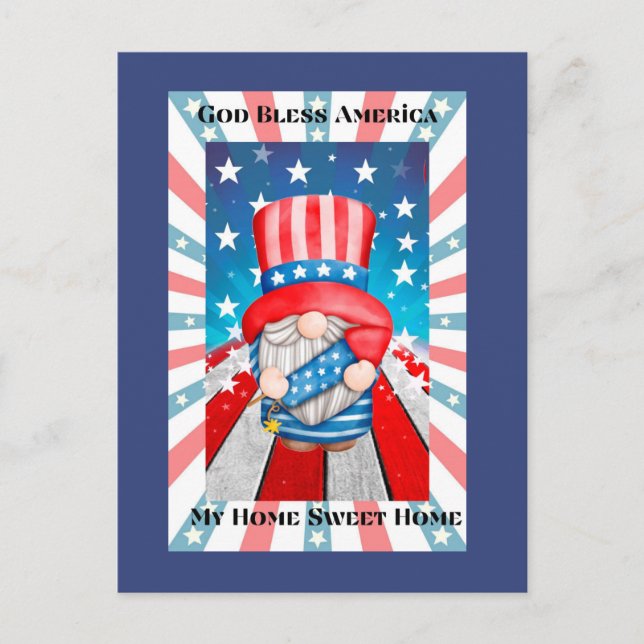 Gud välsigne Amerika  Hem ljuva hem Vykort (Framsida)