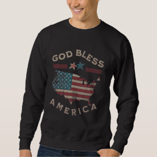 Gud välsigne Amerika Klassisk Ulltröja Lång Ärmad Tröja