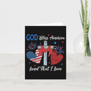 Gud välsigne Amerika Kristet hjärta Kors Jesus 4 Kort