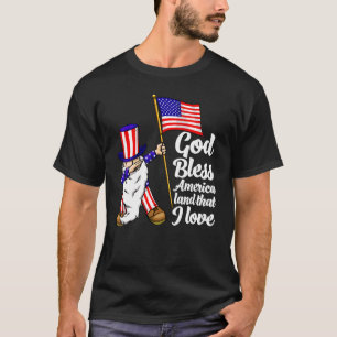 Gud välsigne Amerika Land som jag älskar Amerikan T Shirt