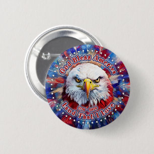 Gud välsigne Amerika Land som jag älskar Röd Örn E Knapp