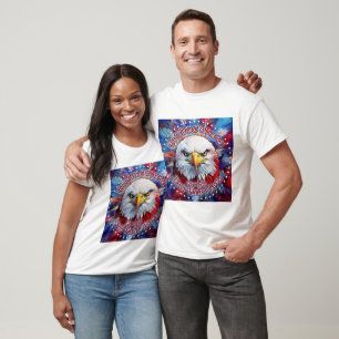Gud välsigne Amerika Land som jag älskar Röd Örn E T Shirt