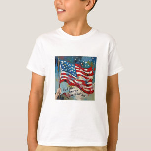 Gud välsigne Amerika Landet jag älskar Fosterländs T Shirt