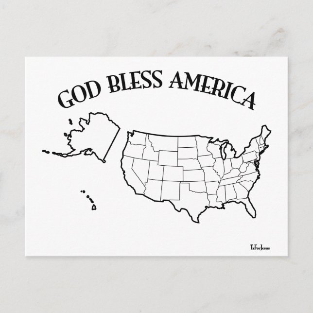 GUD VÄLSIGNE AMERIKA med US-disposition Vykort (Framsida)