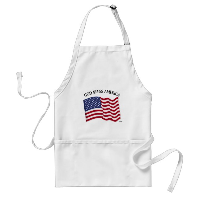 GUD VÄLSIGNE AMERIKA med USA-flagga Förkläde (Framsidan)