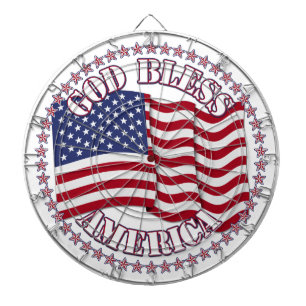 Gud välsigne Amerika med USA-flagga och 50 stjärno Piltavla