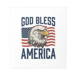 Gud välsigne Amerika Örn Patriotisk Vektor Design_ Anteckningsblock