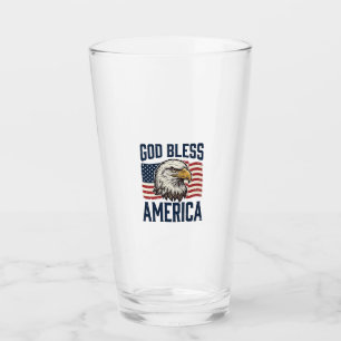Gud välsigne Amerika Örn Patriotisk Vektor Design_ Glaskopp