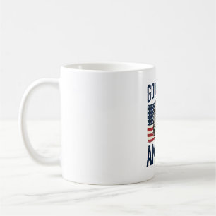 Gud välsigne Amerika Örn Patriotisk Vektor Design_ Kaffemugg