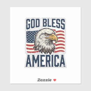 Gud välsigne Amerika Örn Patriotisk Vektor Design_ Klistermärken