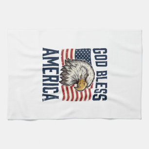 Gud välsigne Amerika Örn Patriotisk Vektor Design_ Kökshandduk