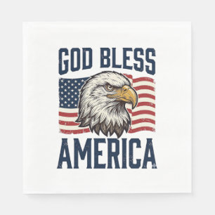 Gud välsigne Amerika Örn Patriotisk Vektor Design_ Pappersservett