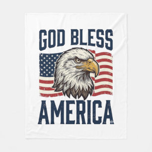 Gud välsigne Amerika Örn Patriotisk Vektordesign_1 Fleecefilt