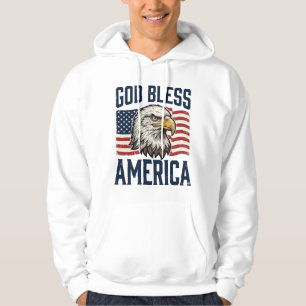 Gud välsigne Amerika Örn Patriotisk Vektordesign_1 Hoodie