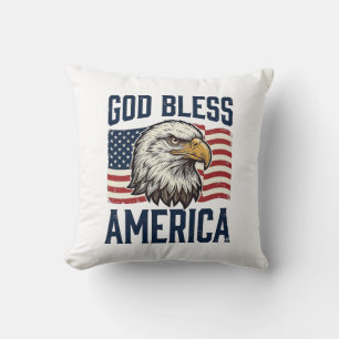 Gud välsigne Amerika Örn Patriotisk Vektordesign_1 Kudde