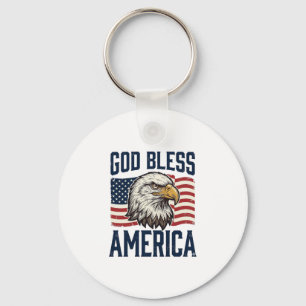 Gud välsigne Amerika Örn Patriotisk Vektordesign_1 Nyckelring